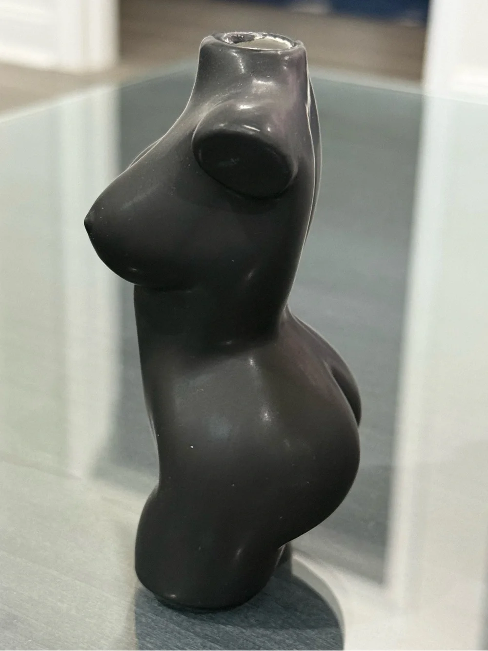 Minimalist Black Female Torso Accent Sculpture